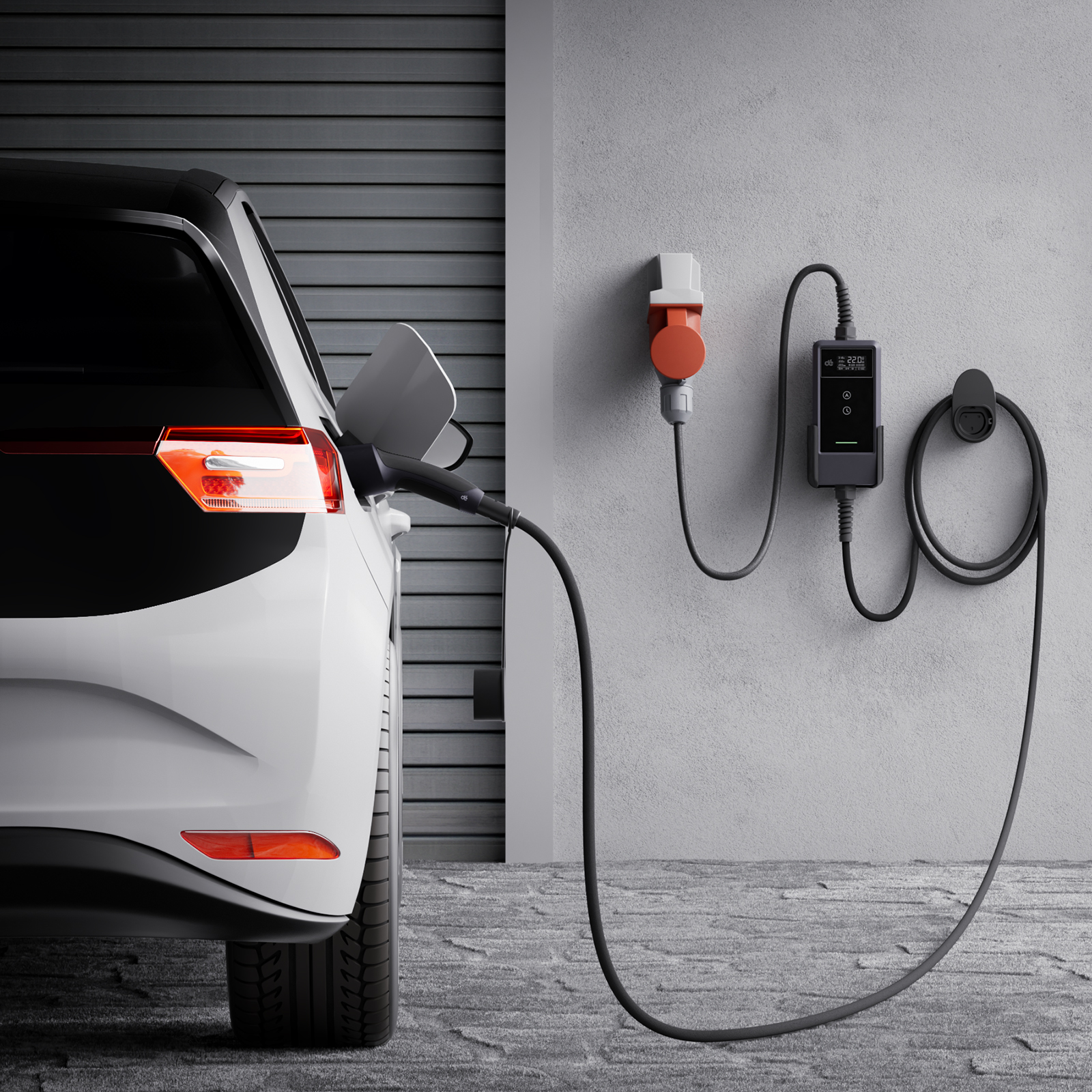 dé 22 kW hordozható töltő 10 m kábellel, TUYA APP Type-2-3
