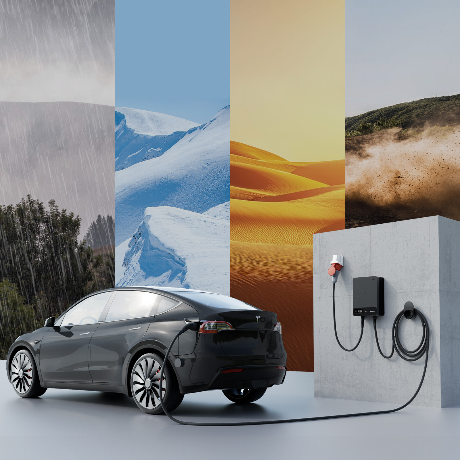 dé 11kW-os fali töltő 10 m-es kábellel, TUYA APP, Type-2-5