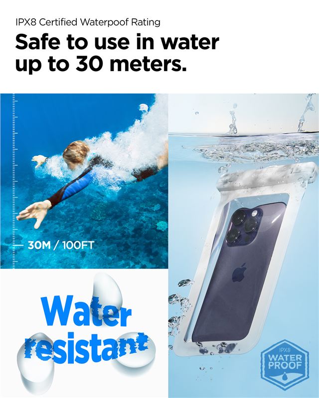 Spigen Aqua Shield A601 vízálló telefontok, fehér, 2 db-4