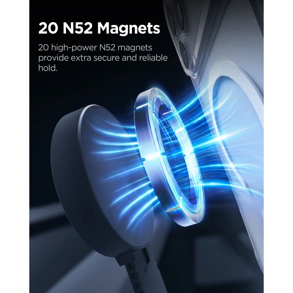 Spigen MFT35-1 MagSafe mágneses autós telefontartó műszerfalra és szélvédőre fekete-5