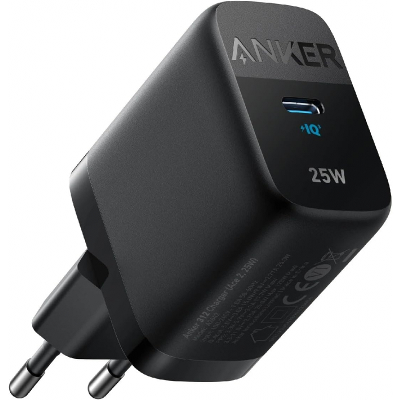 Anker 312 Ace 25 W-os hálózati töltő USB-C csatlakozóval, fekete A2642G11-0