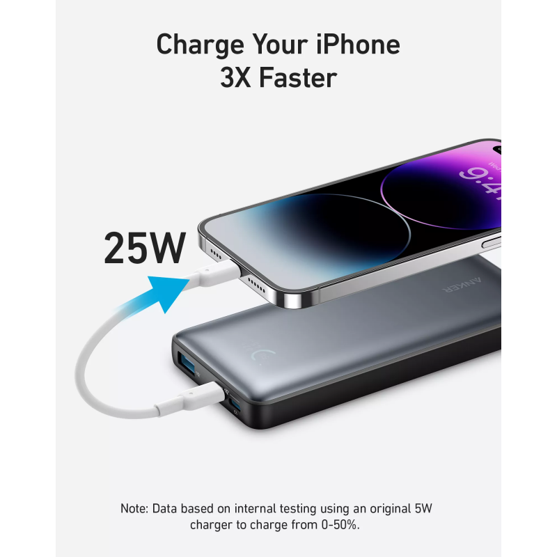 Anker 533 PowerCore külső akkumulátor 10000mAh 25W fekete A1249G11-1