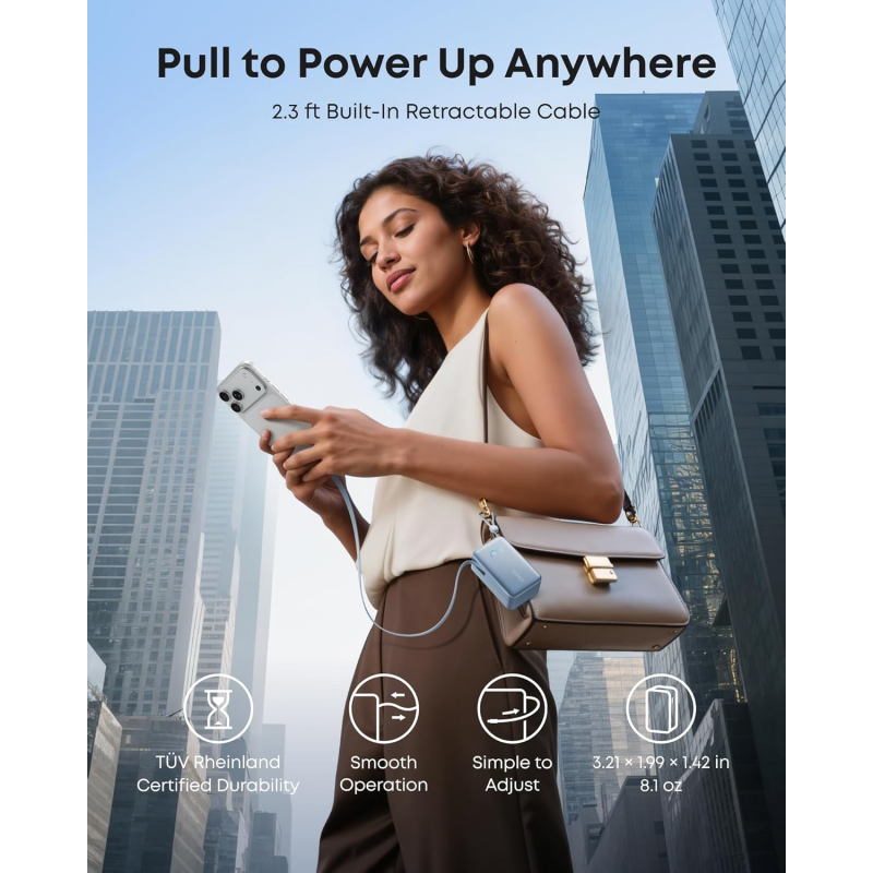 Anker Nano külső akkumulátor 10000 mAh 45 W QC + PD, kék-4