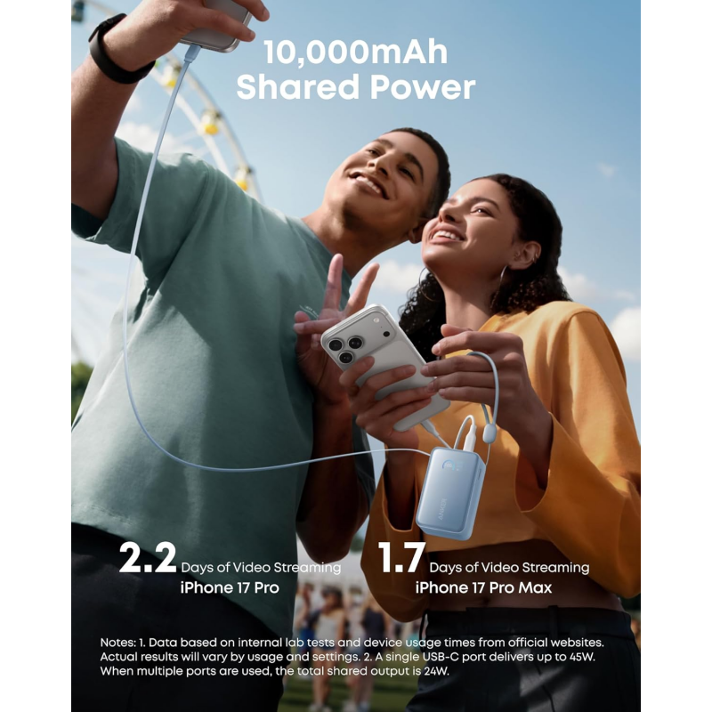 Anker Nano külső akkumulátor 10000 mAh 45 W QC + PD, kék-5