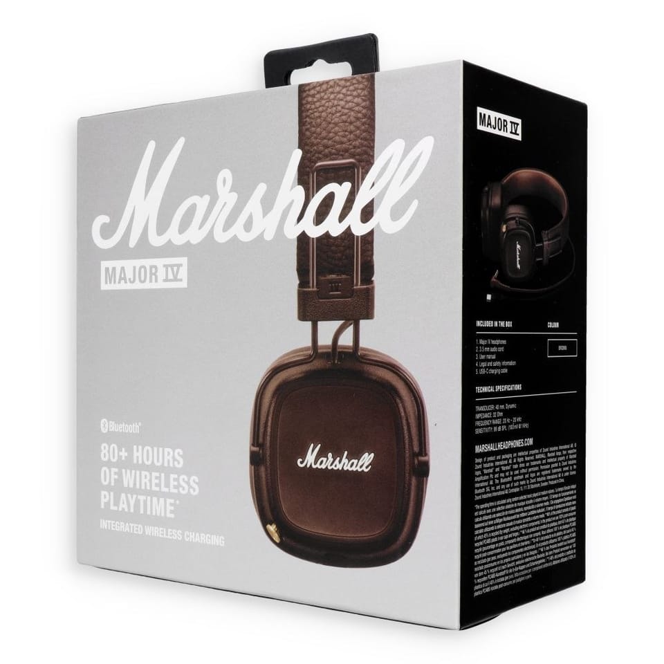 Marshall Major IV bluetooth fejhallgató, Barna-4