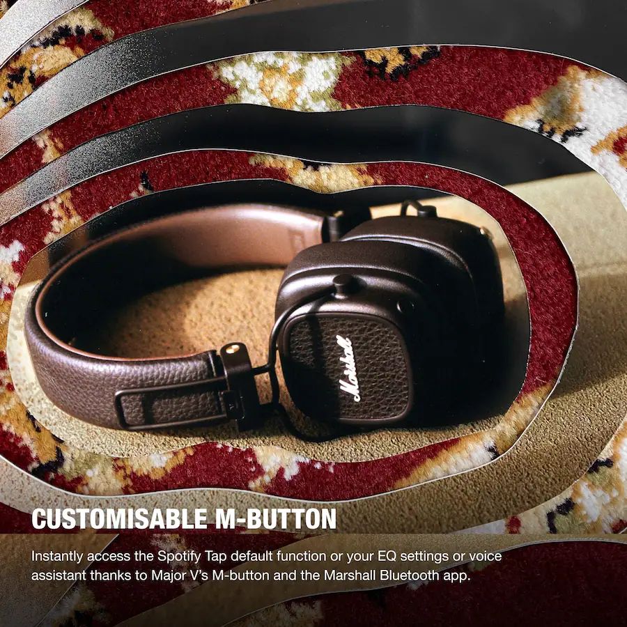 Marshall Major V Bluetooth vezeték nélküli fülre illeszkedő fejhallgató barna-6