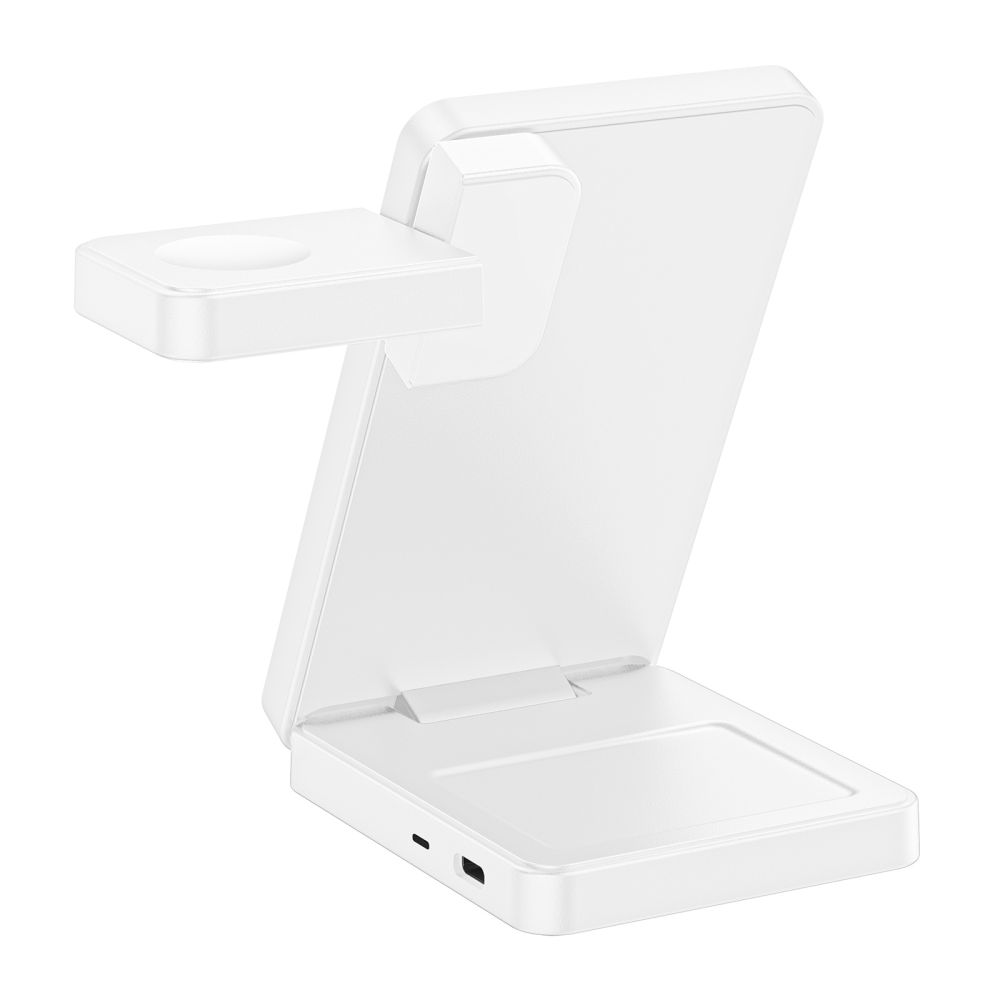 Tech-Protect A56 3 az 1-ben mágneses MagSafe vezeték nélküli töltő 25 W Qi2.2 fehér-3