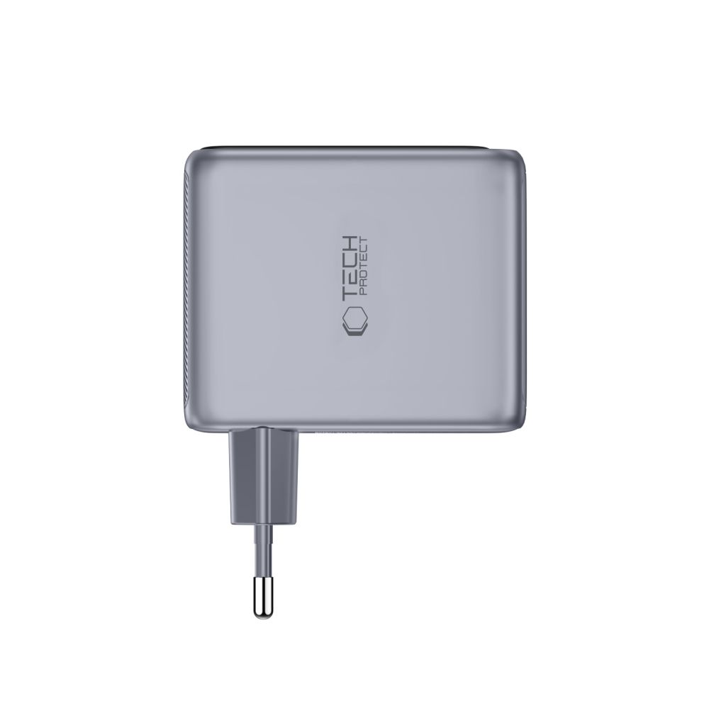 Tech-Protect PowerVision NC100W-GaN 3 portos 100 W-os hálózati töltő, sötétszürke (2×USB-C, 1×USB-A)-2