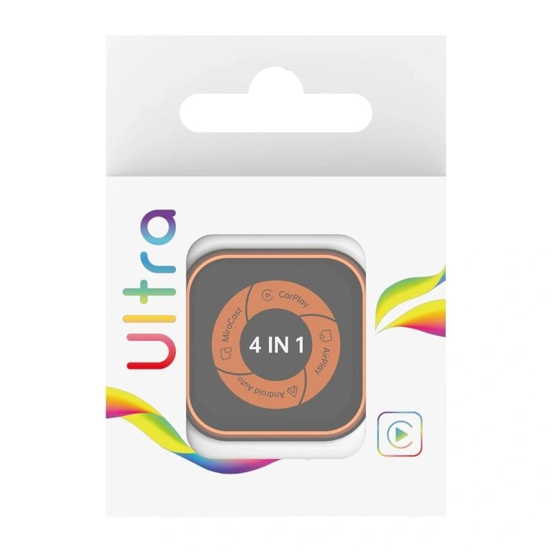 CARLINKIT Mini Ultra 6 vezeték nélküli CarPlay és Android Auto adapter, fekete-narancssárga-7