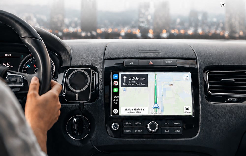 CARLINKIT Mini Ultra 6 vezeték nélküli CarPlay és Android Auto adapter, fekete-narancssárga-5
