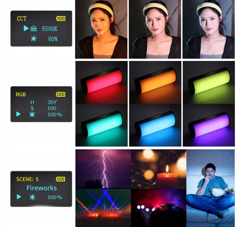 Ulanzi VL119 RGB LED videólámpa, fénycső 2600 mAh-10