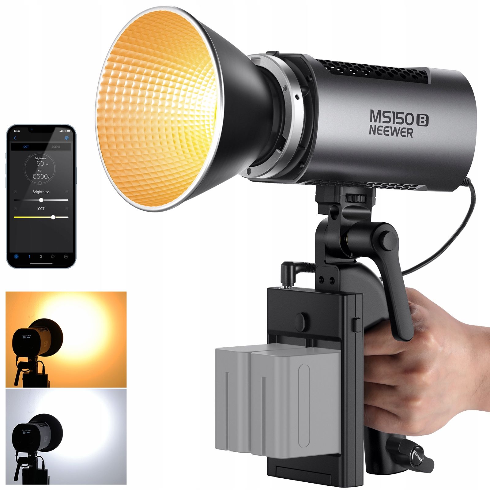 Neewer MS150B 130 W-os kétszínű LED stúdiólámpa-9