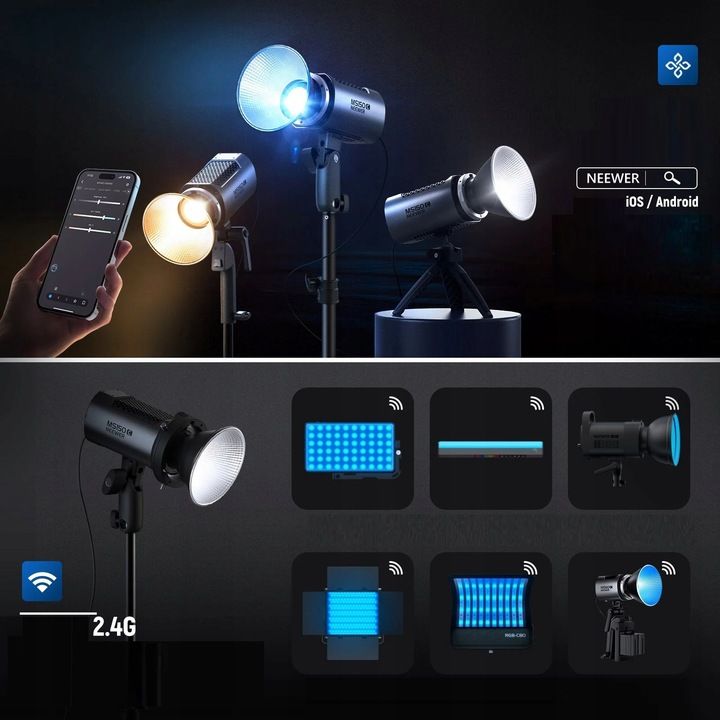 Neewer MS150B 130 W-os kétszínű LED stúdiólámpa-5