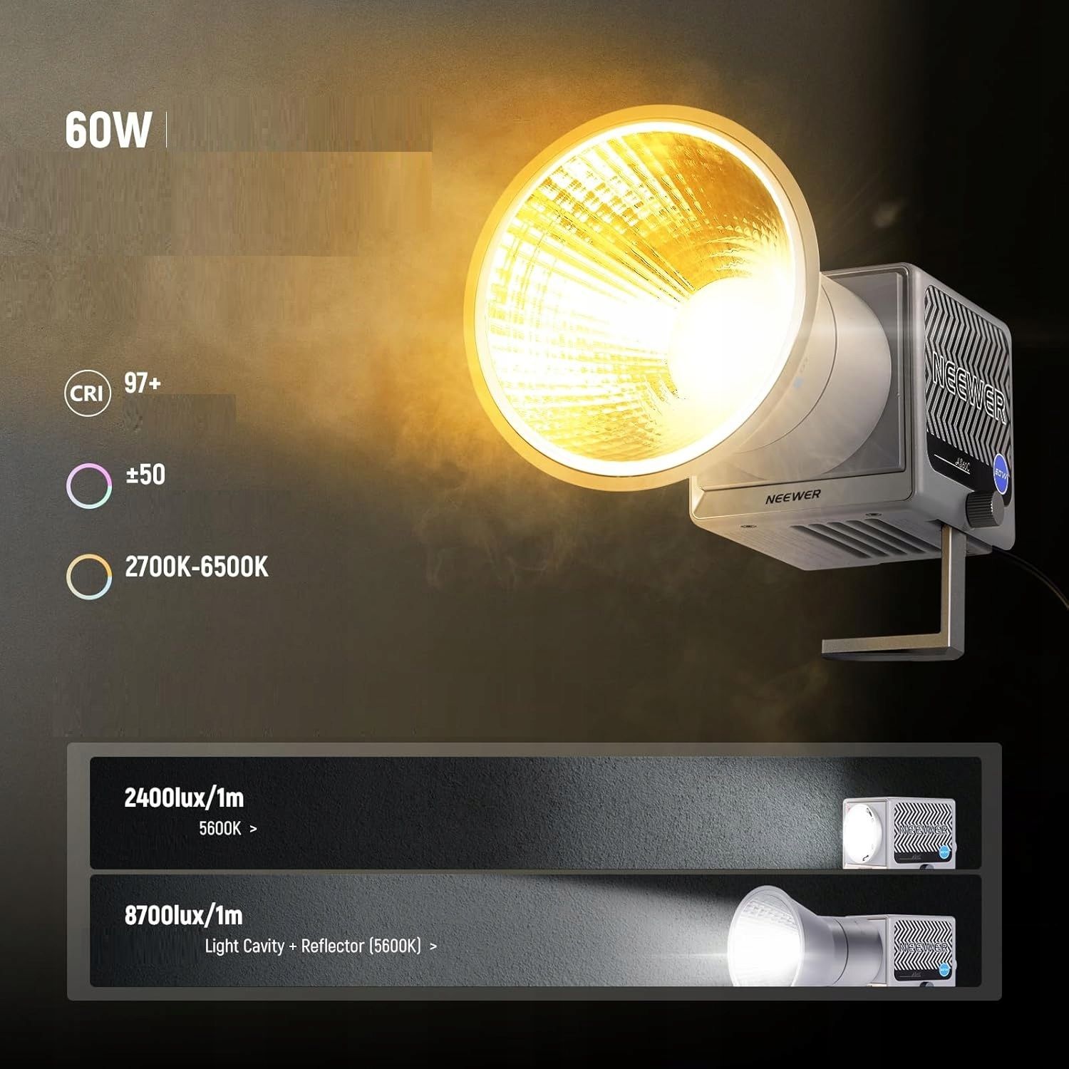 Neewer HS60C 60 W RGB COB videólámpa-10