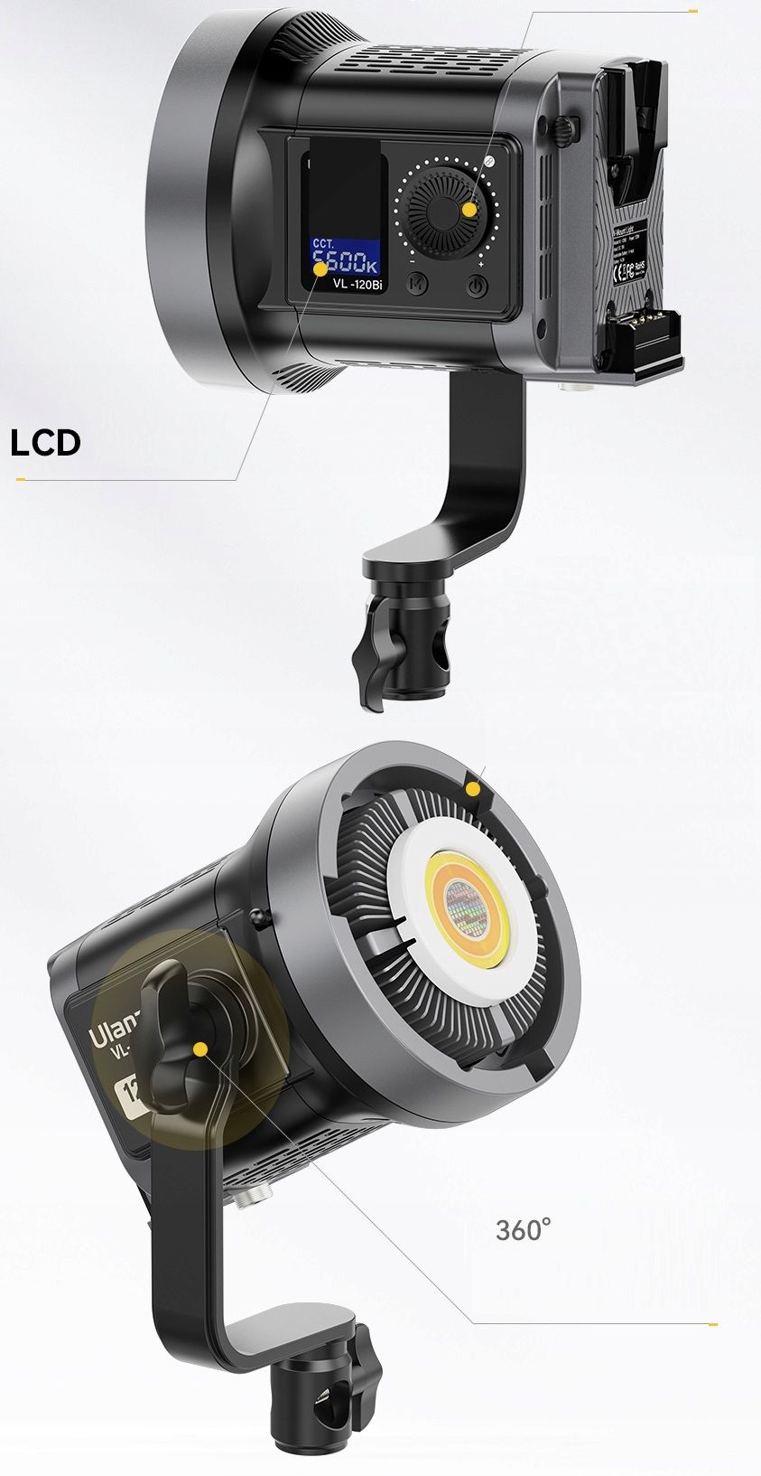 ULANZI VL-120C RGB V-Mount LED stúdiólámpa 120 W L074CNA1-4