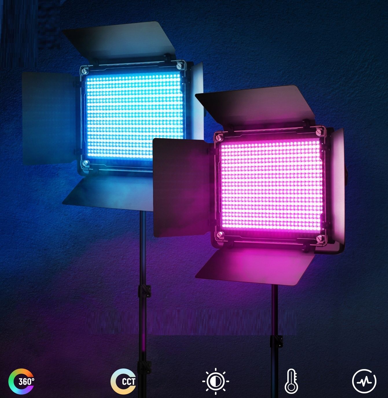 Neewer RGB660 PRO II LED RGB videólámpa fényterelő lapokkal, 50 W, 3200–5600 K-2