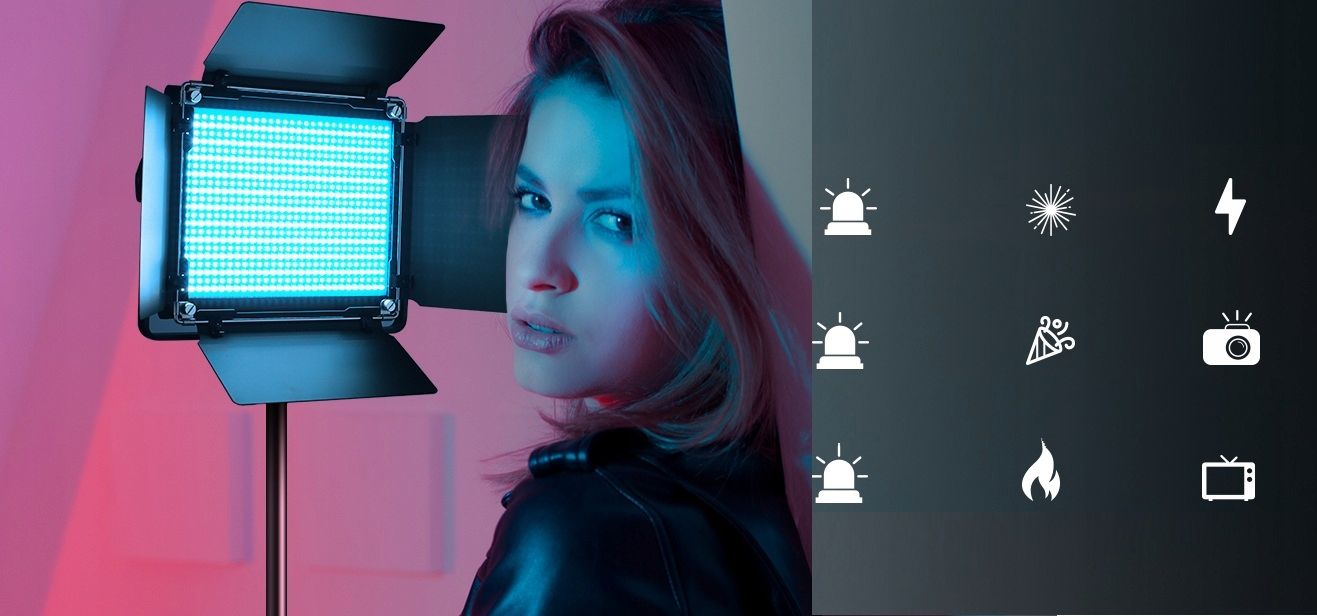 Neewer RGB660 PRO II LED RGB videólámpa fényterelő lapokkal, 50 W, 3200–5600 K-4