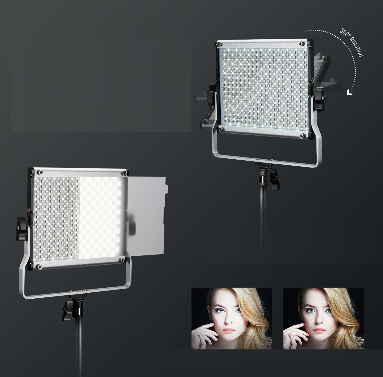 Neewer RGB660 PRO II LED RGB videólámpa fényterelő lapokkal, 50 W, 3200–5600 K-5