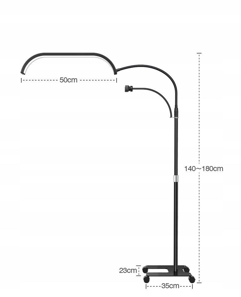 Michael Marinelli GX520R 45 W LED félhold kozmetikai lámpa állvánnyal, fehér-6