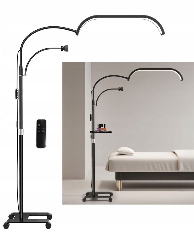 Michael Marinelli GX520R 45 W Moon kozmetikai LED lámpa állvánnyal és kerekekkel, fekete-0