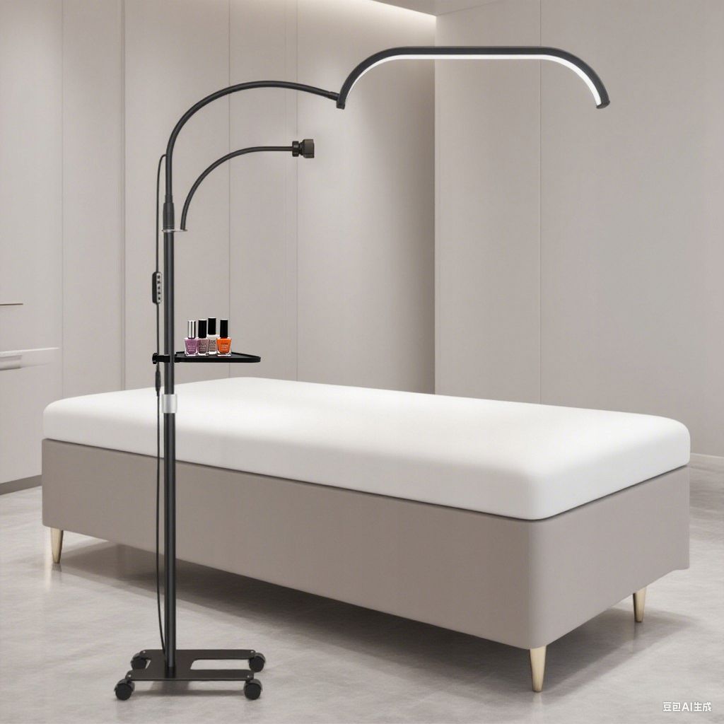 Michael Marinelli GX520R 45 W Moon kozmetikai LED lámpa állvánnyal és kerekekkel, fekete-7