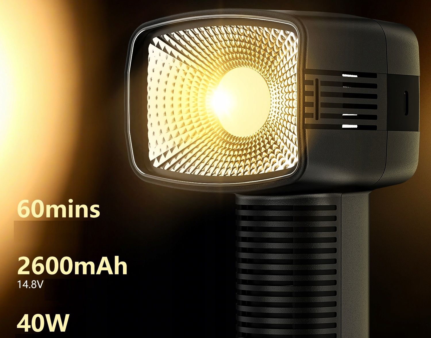 LensGo 40SHC retro kézi COB LED lámpa 40 W, fekete-6