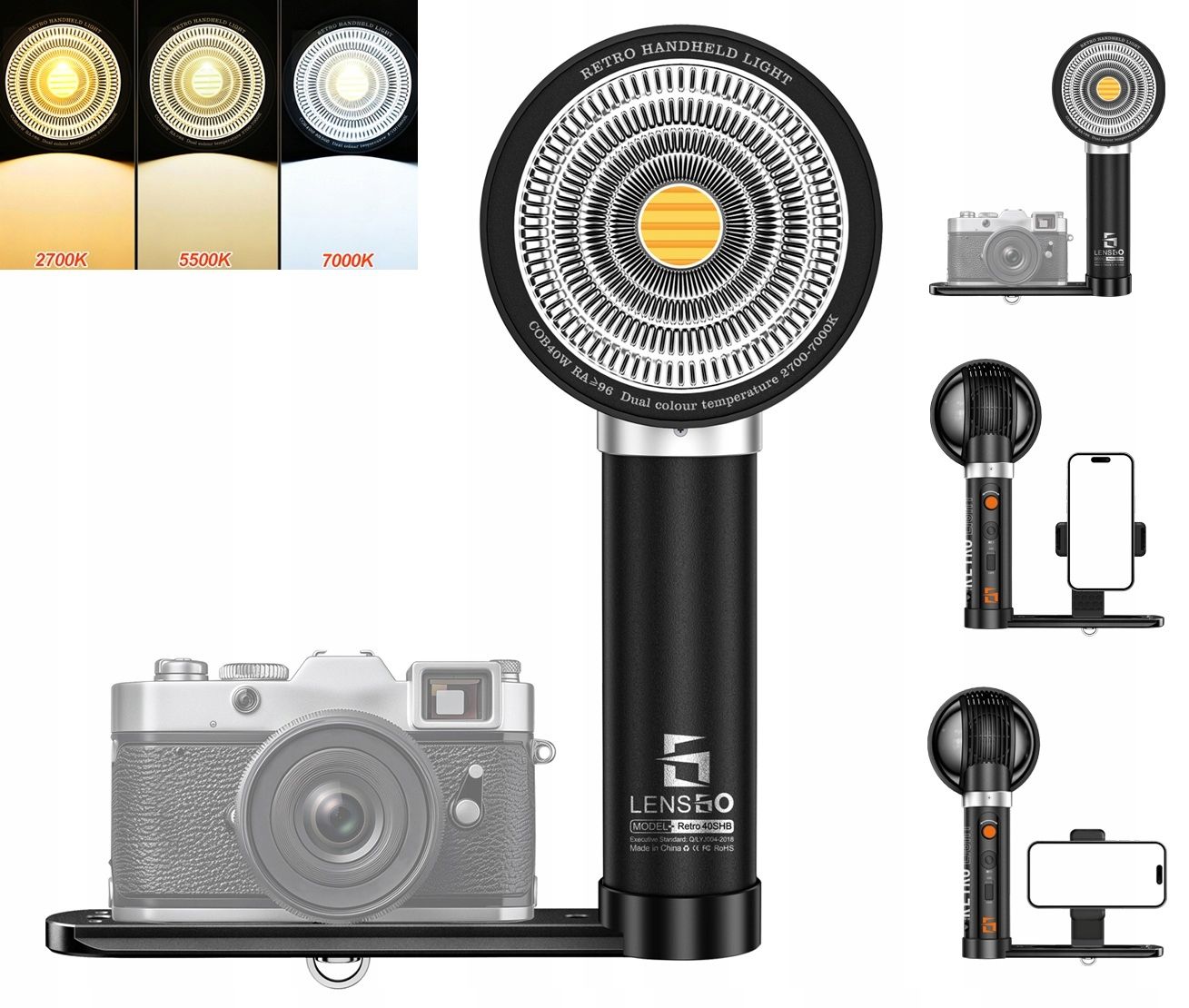 LensGo 40SHB retro kézi COB LED lámpa, 40 W-12