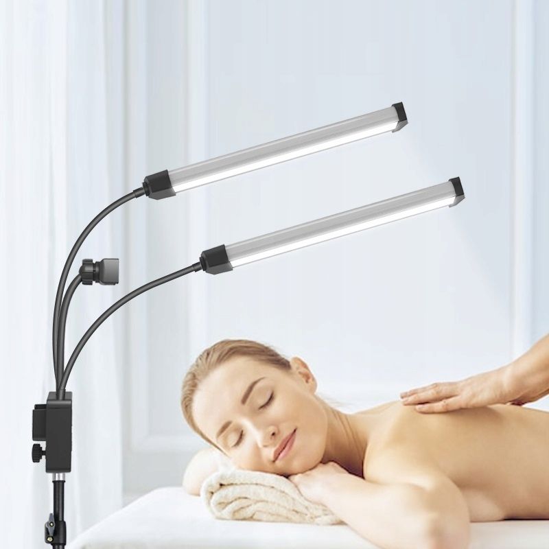 Podwójna Giętka Lampa Led Kosmetyczna Fotograficzna Video 40w + Pilot / M46 / Biały-6