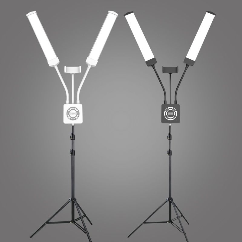 Podwójna Giętka Lampa Led Kosmetyczna Fotograficzna Video 40w + Pilot / M46 / Biały-2