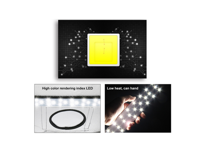 PULUZ PU5060EU LED fénydoboz 60 x 60 x 60 cm, fekete, fehér és narancssárga háttérrel-2