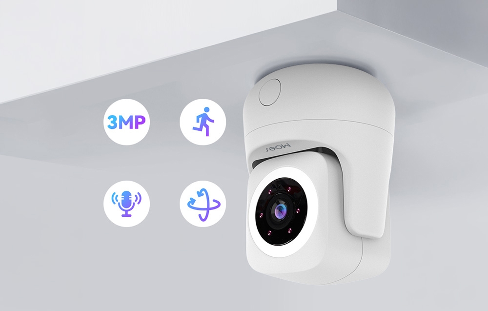 MOES WCM-P67 intelligens beltéri Wi-Fi IP-kamera, 3 MP-5