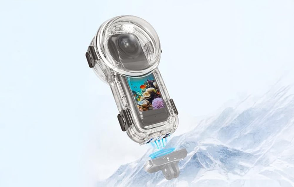 Case Puluz Quick Release 60m Waterproof Diving Case for Insta360 X5 (transparent)-2