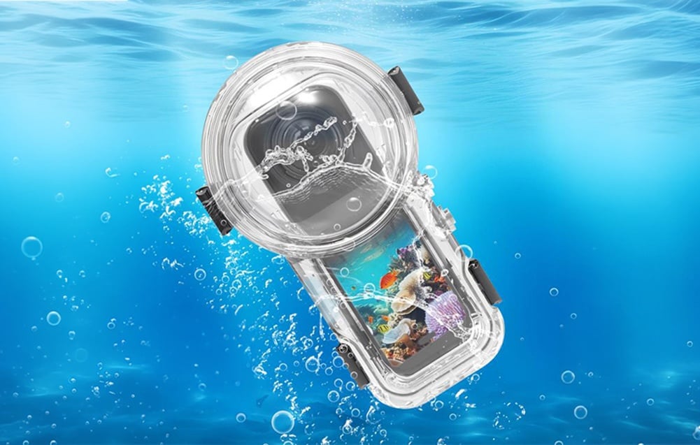 Case Puluz Quick Release 60m Waterproof Diving Case for Insta360 X5 (transparent)-3