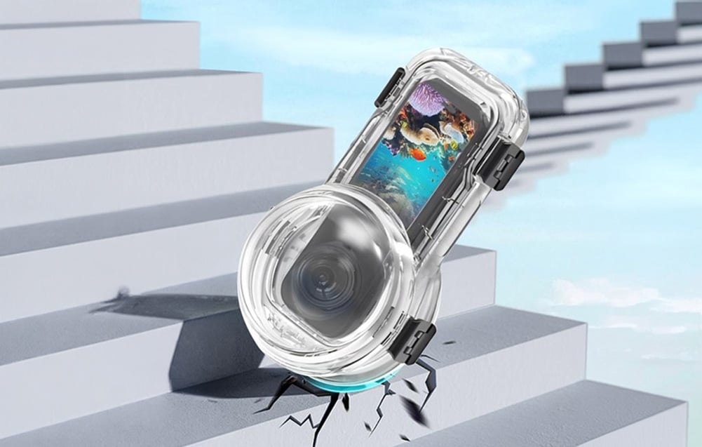 Case Puluz Quick Release 60m Waterproof Diving Case for Insta360 X5 (transparent)-5