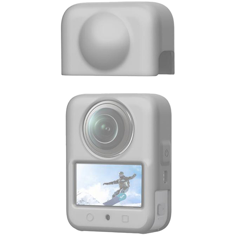 PULUZ PU783H szilikon védőtok lencsevédővel DJI Osmo 360 kamerához, szürke-6