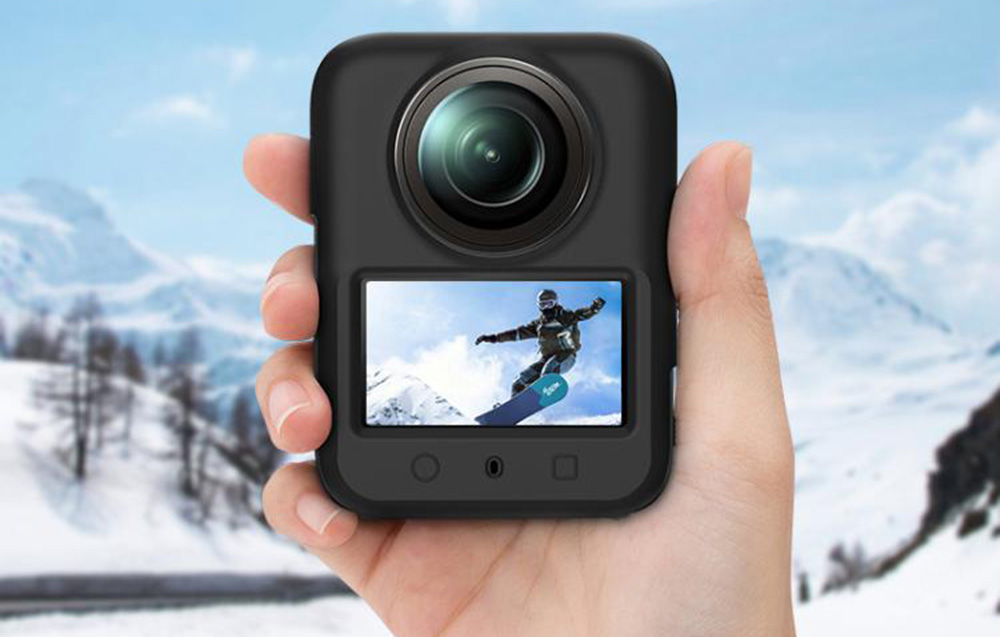 PULUZ PU783H szilikon védőtok lencsevédővel DJI Osmo 360 kamerához, szürke-5