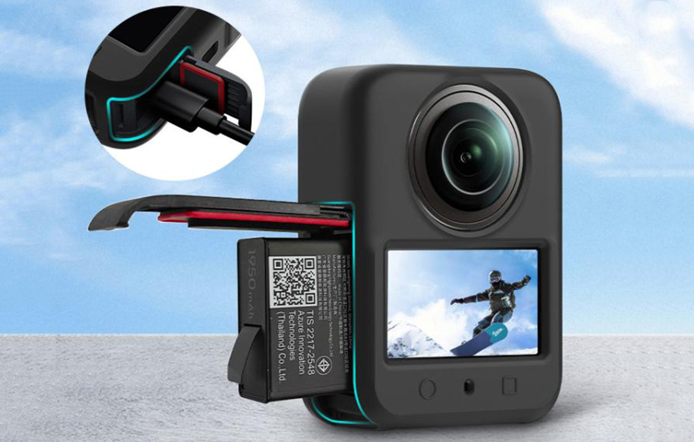 PULUZ PU783H szilikon védőtok lencsevédővel DJI Osmo 360 kamerához, szürke-2