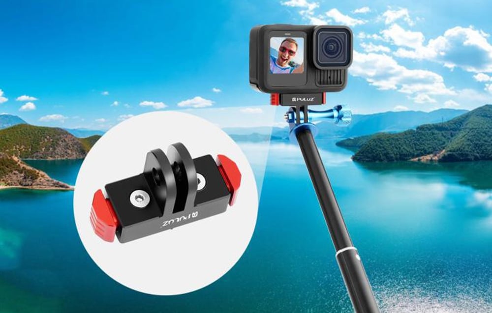 PULUZ mágneses tartó GoPro HERO13 Black / MAX2 kamerához, fekete-piros-1