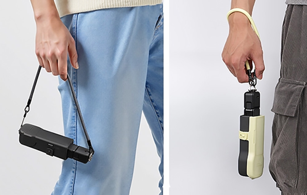 Sunnylife OP3-K019 védőtok pánttal és nyakpánttal DJI Osmo Pocket 3-hoz, szürke-3