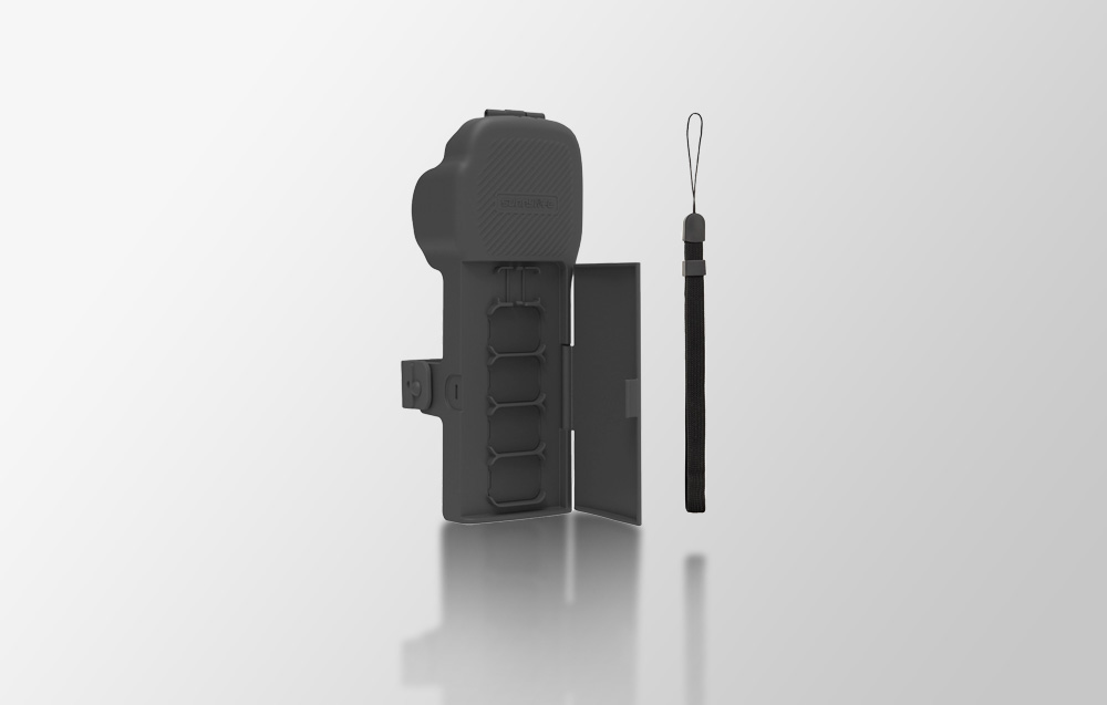 Sunnylife OP3-K019 védőtok pánttal és nyakpánttal DJI Osmo Pocket 3-hoz, szürke-5