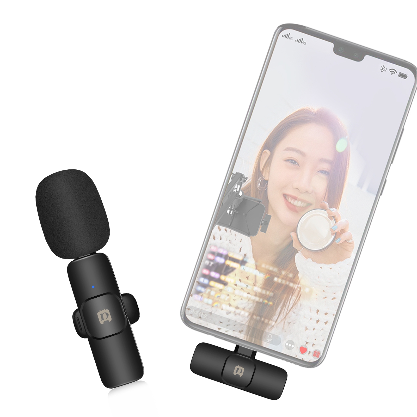 PULUZ vezeték nélküli csiptetős mikrofon, fekete USB-C-7