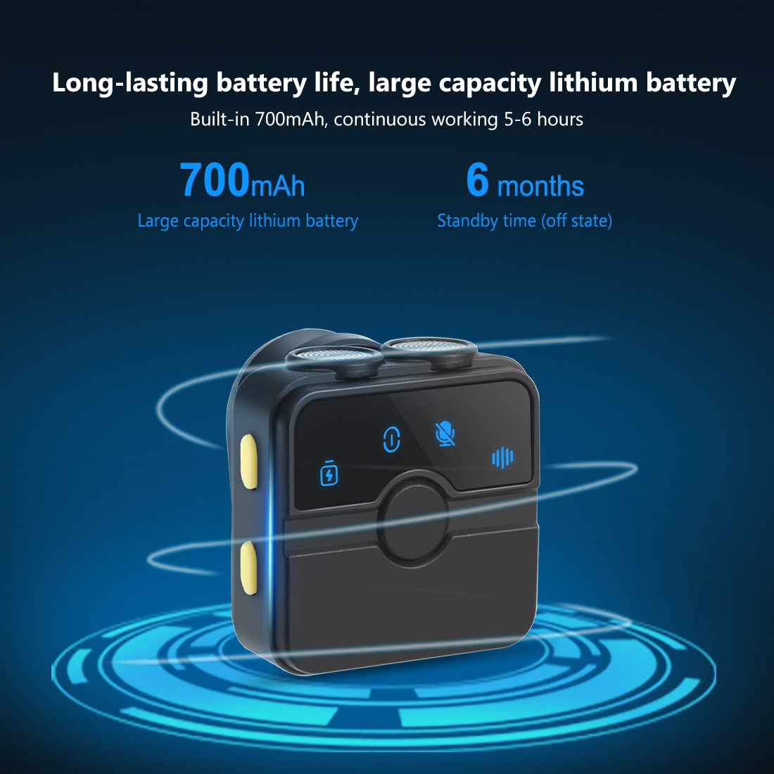 PULUZ SmartLink WS300 vezeték nélküli csíptetős mikrofonrendszer fekete USB-C-10