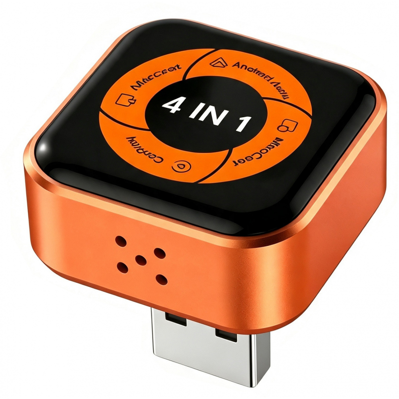 Carlinkit Mini Ultra6 vezeték nélküli CarPlay és Android Auto adapter, fekete-narancssárga-0
