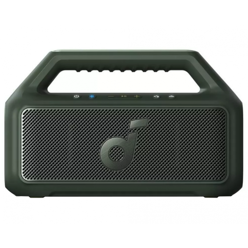 Anker SoundCore Boom 2 új verzió vezeték nélküli hangszóró, 80 W, valódi vezeték nélküli sztereó, színváltós fény, vízálló, zöld A3138062-1