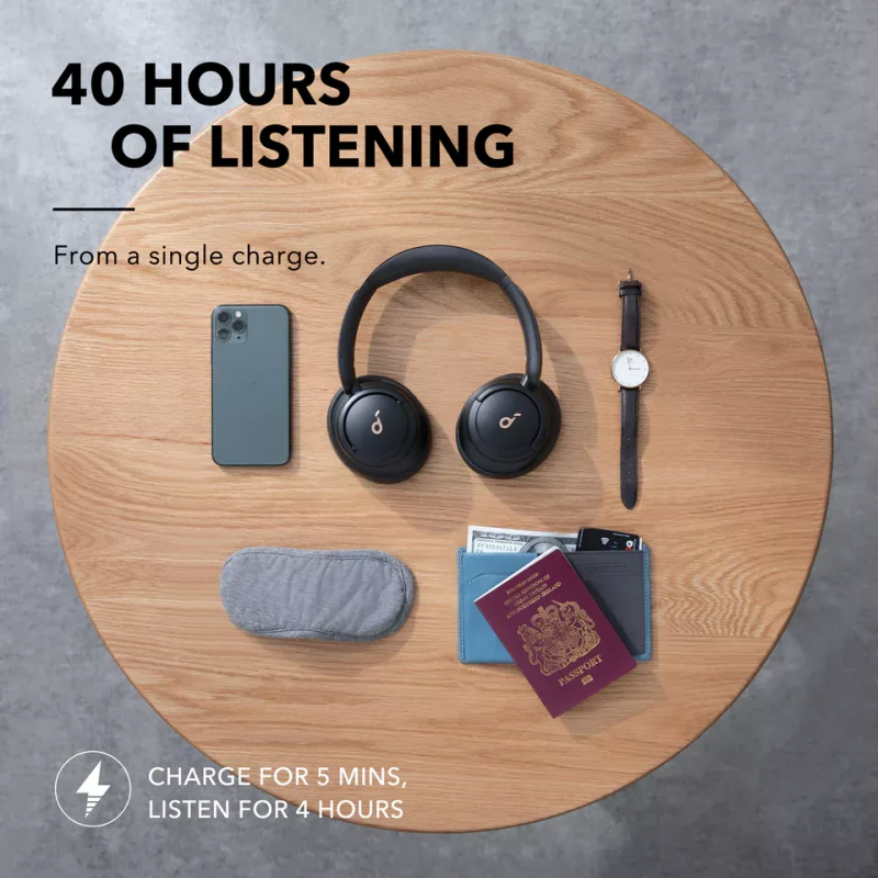 Anker SoundCore Q30 Bluetooth zajszűrős fejhallgató, fekete-6