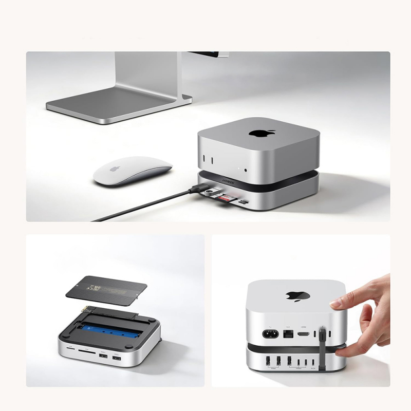Apple Mac Mini M4 / Pro Szürke UGREEN CM841A (95094) 10 az 1-ben multifunkcionális hub-4