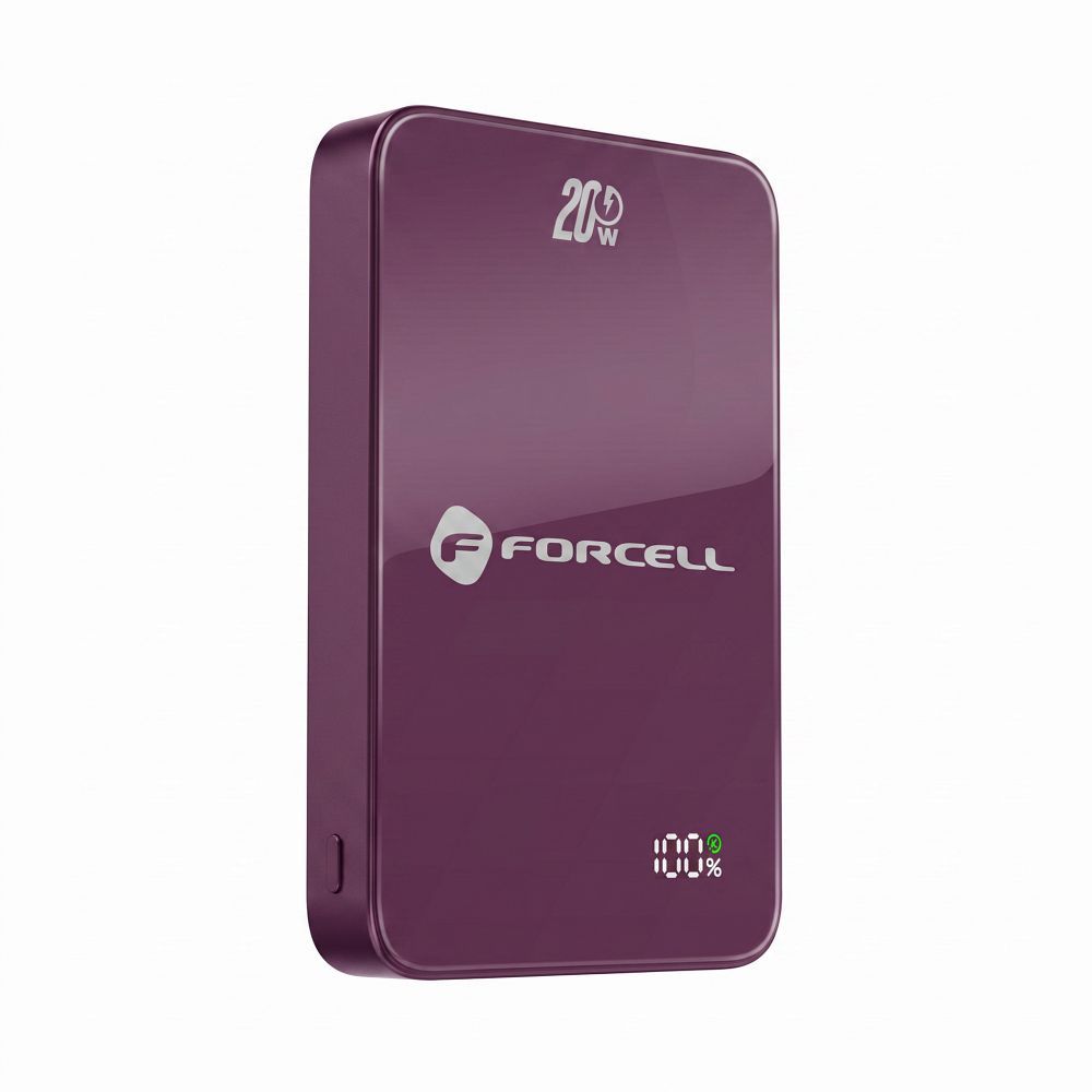 MagSafe-kompatibilis Forcell F-Energy SuperSlim F10K8 gyorstöltős külső akkumulátor 4.0 PD3.0 15 W 10000 mAh cseresznye powerbank-1