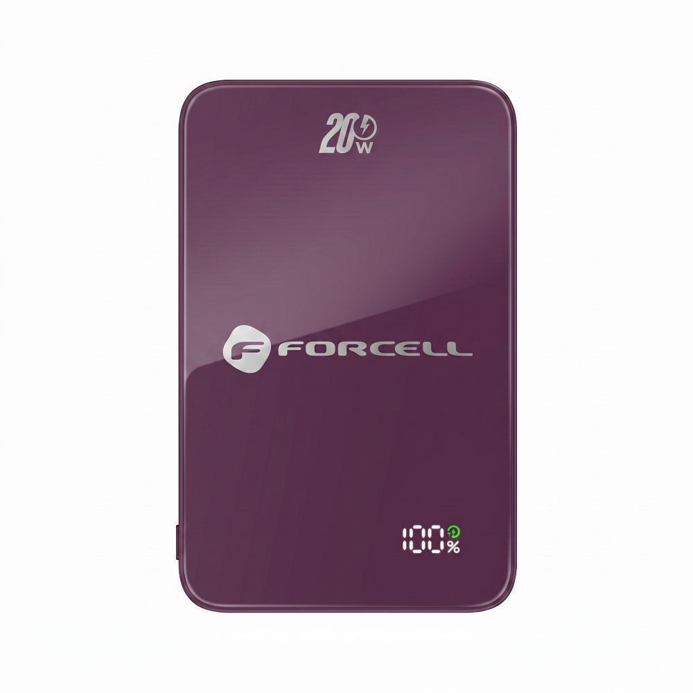 MagSafe-kompatibilis Forcell F-Energy SuperSlim F10K8 gyorstöltős külső akkumulátor 4.0 PD3.0 15 W 10000 mAh cseresznye powerbank-2
