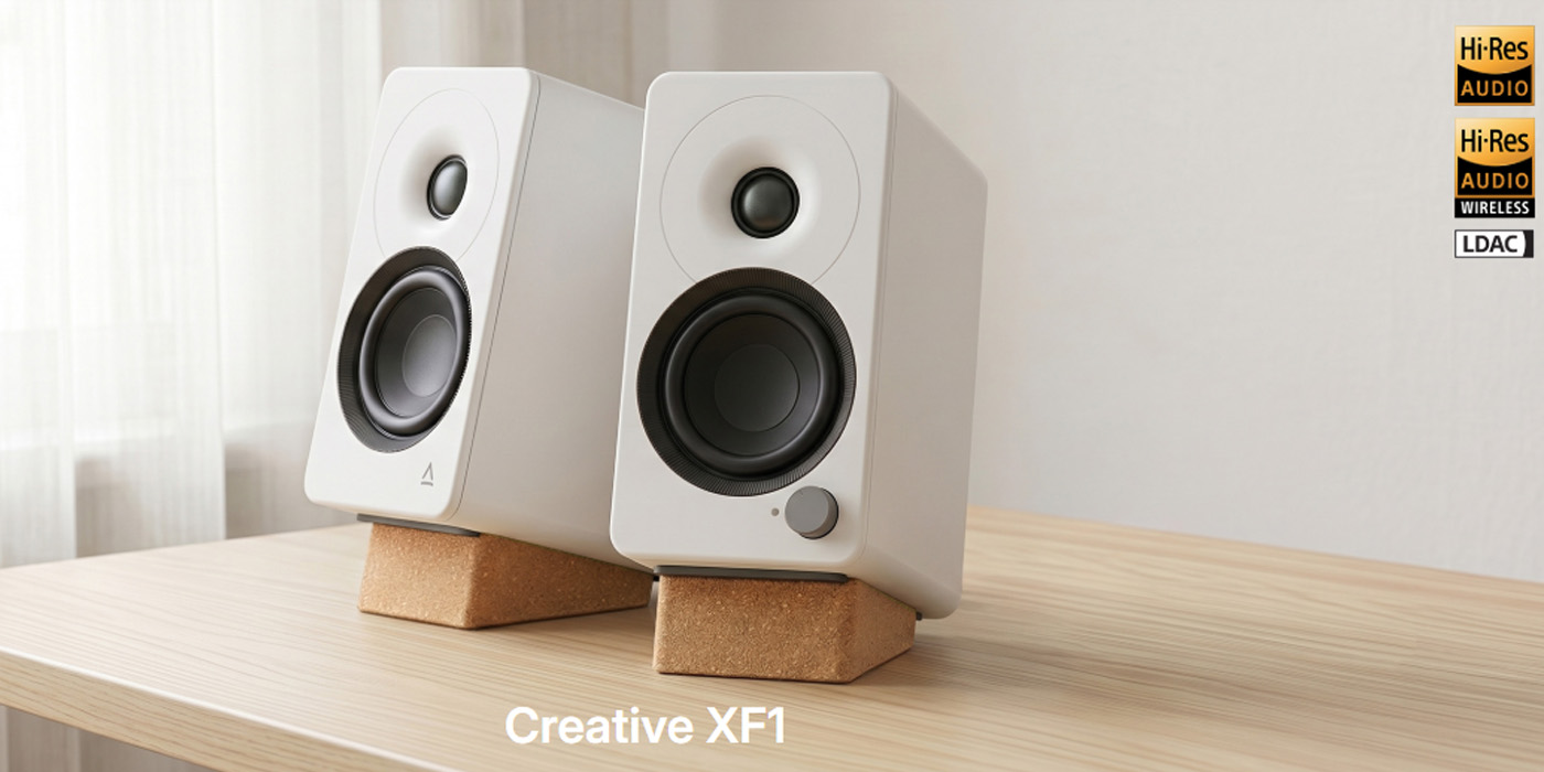 Creative XF1 fehér 2.0 asztali hangszórók Bluetooth 6.0-val-3
