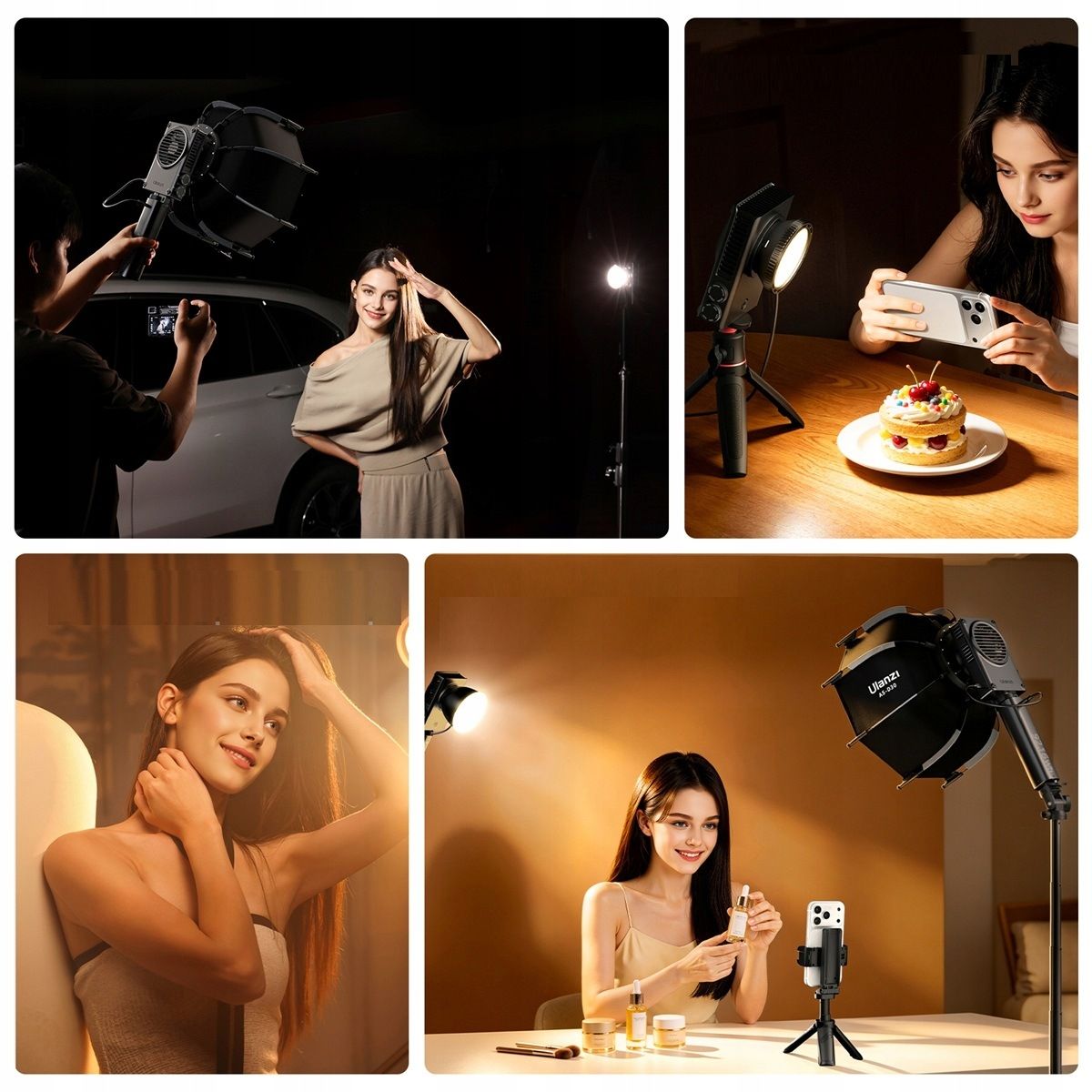 Ulanzi C01 COB LED videólámpa, 100W, Bi-Color, 2700-6500K, Mini Bowens, USB-C-12